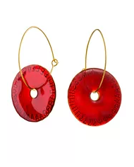 EMERALD GREEN DISC EARRINGS