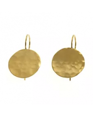 PEARL HOOP DISC EARRINGS