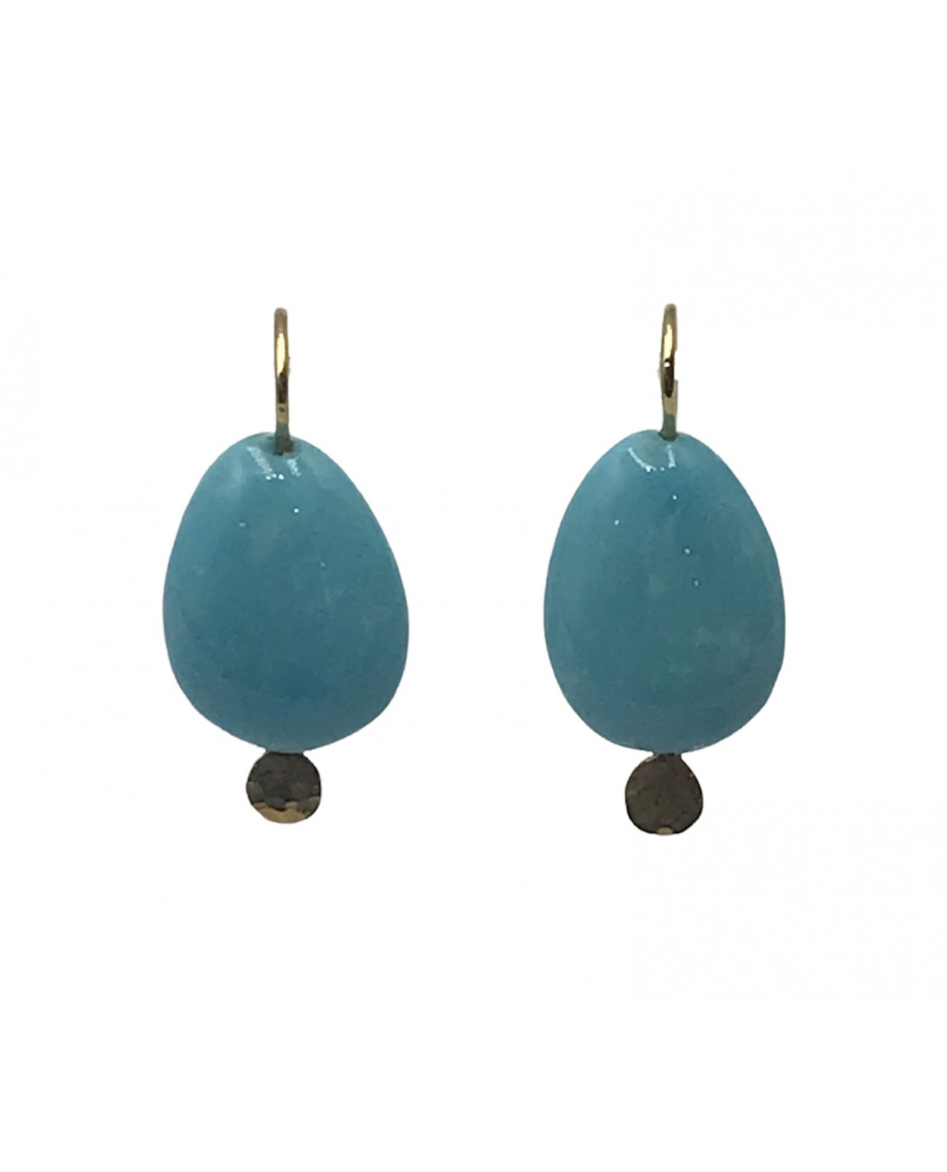 HAMERED GOLD TURQUΟISE EARRINGS