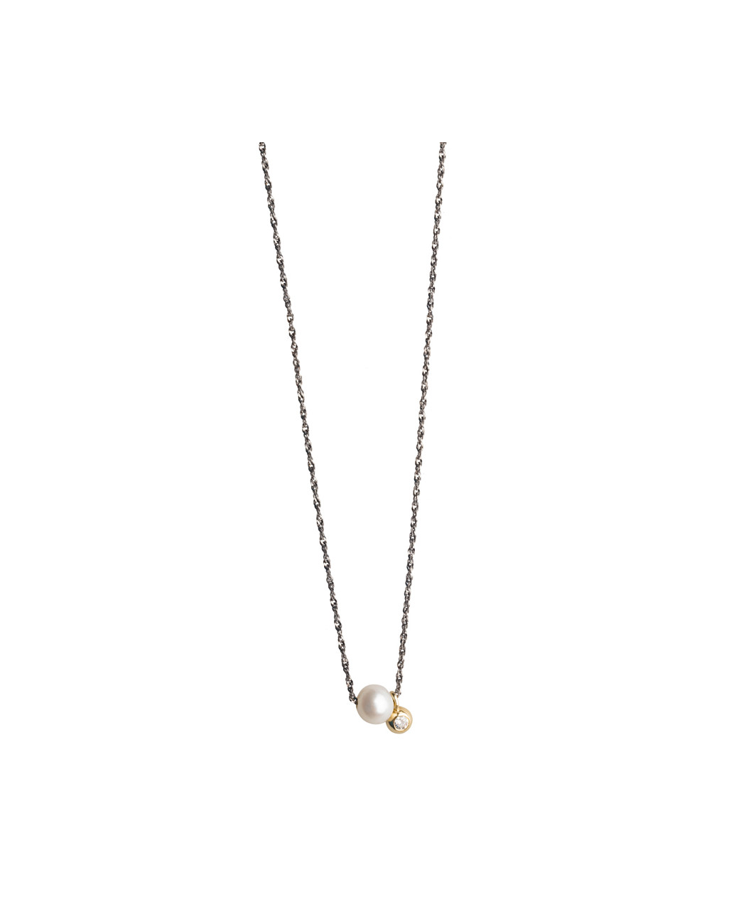 Pearl and Diamond Chain Necklace Pearl and Diamond Chain Necklace
