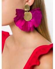 FUSCHIA SILKY FAN EARRINGS FUSCHIA SILKY FAN EARRINGS