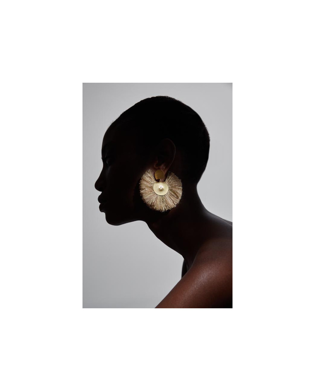 GOLDEN SAND SILKY FAN EARRINGS GOLDEN SAND SILKY FAN EARRINGS