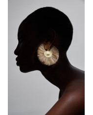 GOLDEN SAND SILKY FAN EARRINGS GOLDEN SAND SILKY FAN EARRINGS