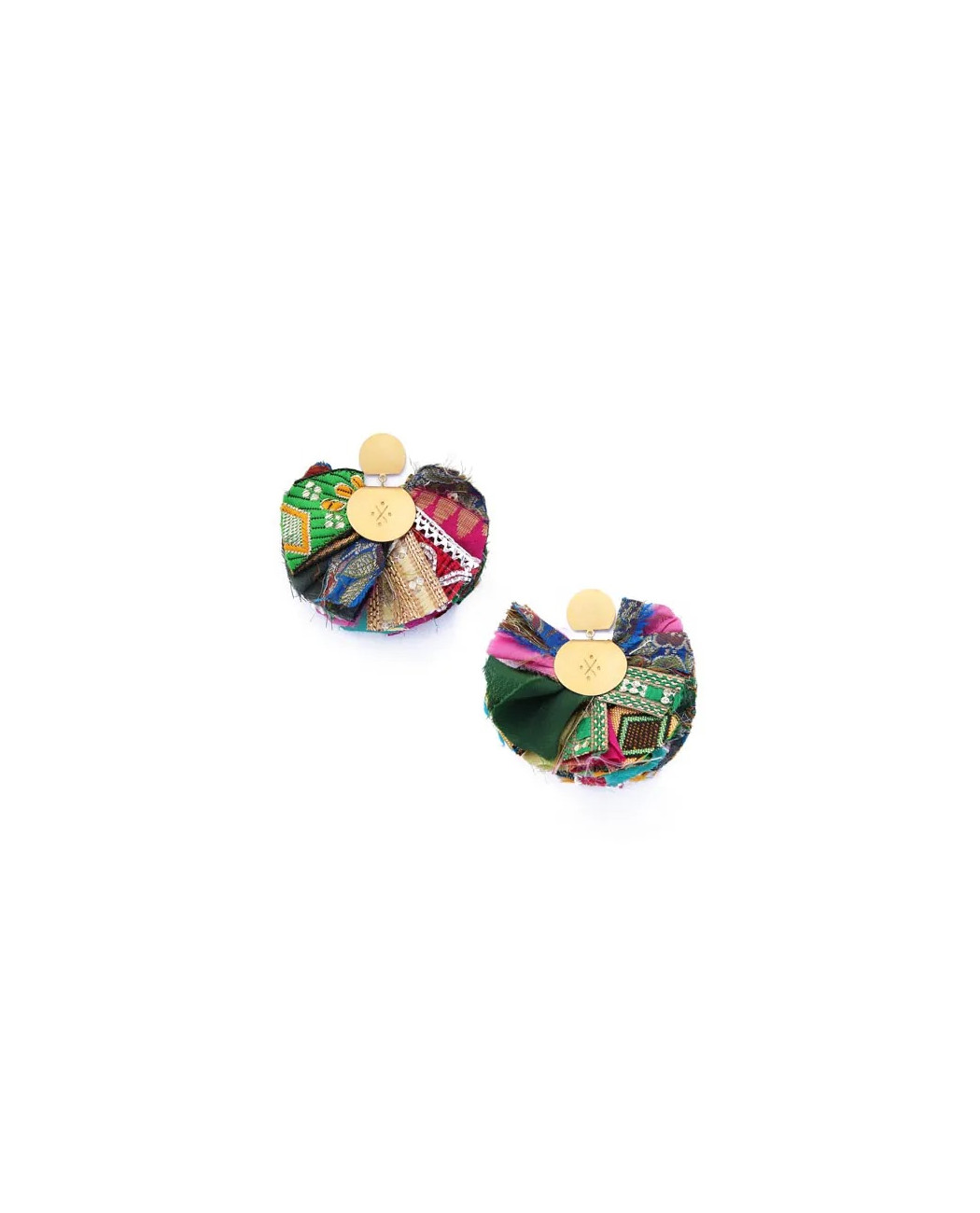 MULTICOLOR SILKY FAN EARRINGS