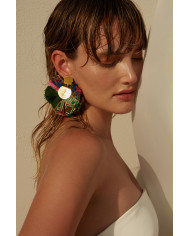 MULTICOLOR SILKY FAN EARRINGS