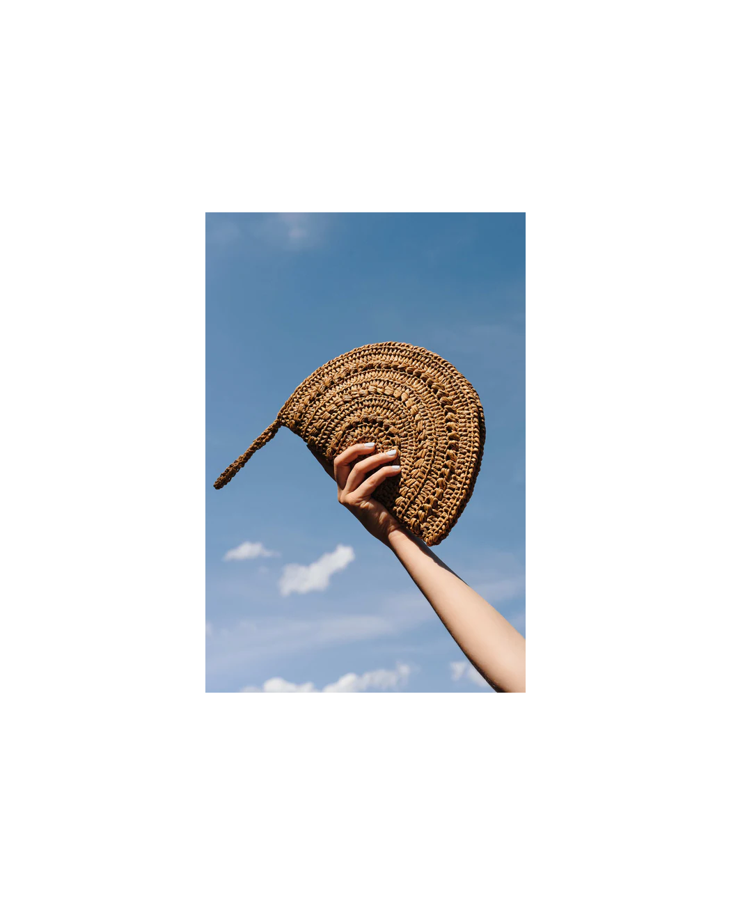 Raffia Moon Clutch in Tan Raffia Moon Clutch in Tan