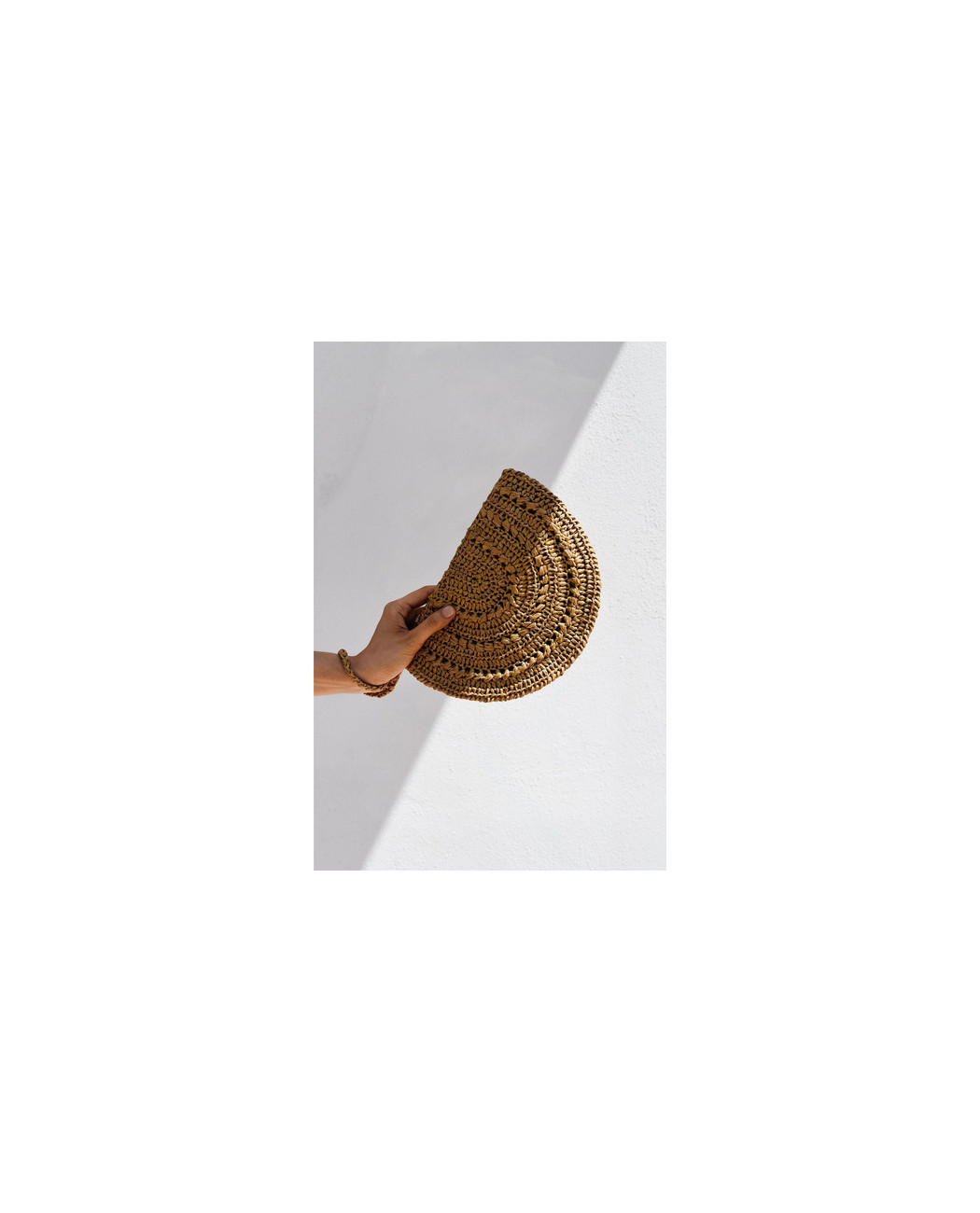 Raffia Moon Clutch in Tan Raffia Moon Clutch in Tan