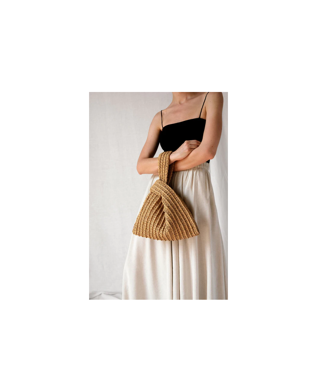 Raffia Bag in Tan - Knot Bag