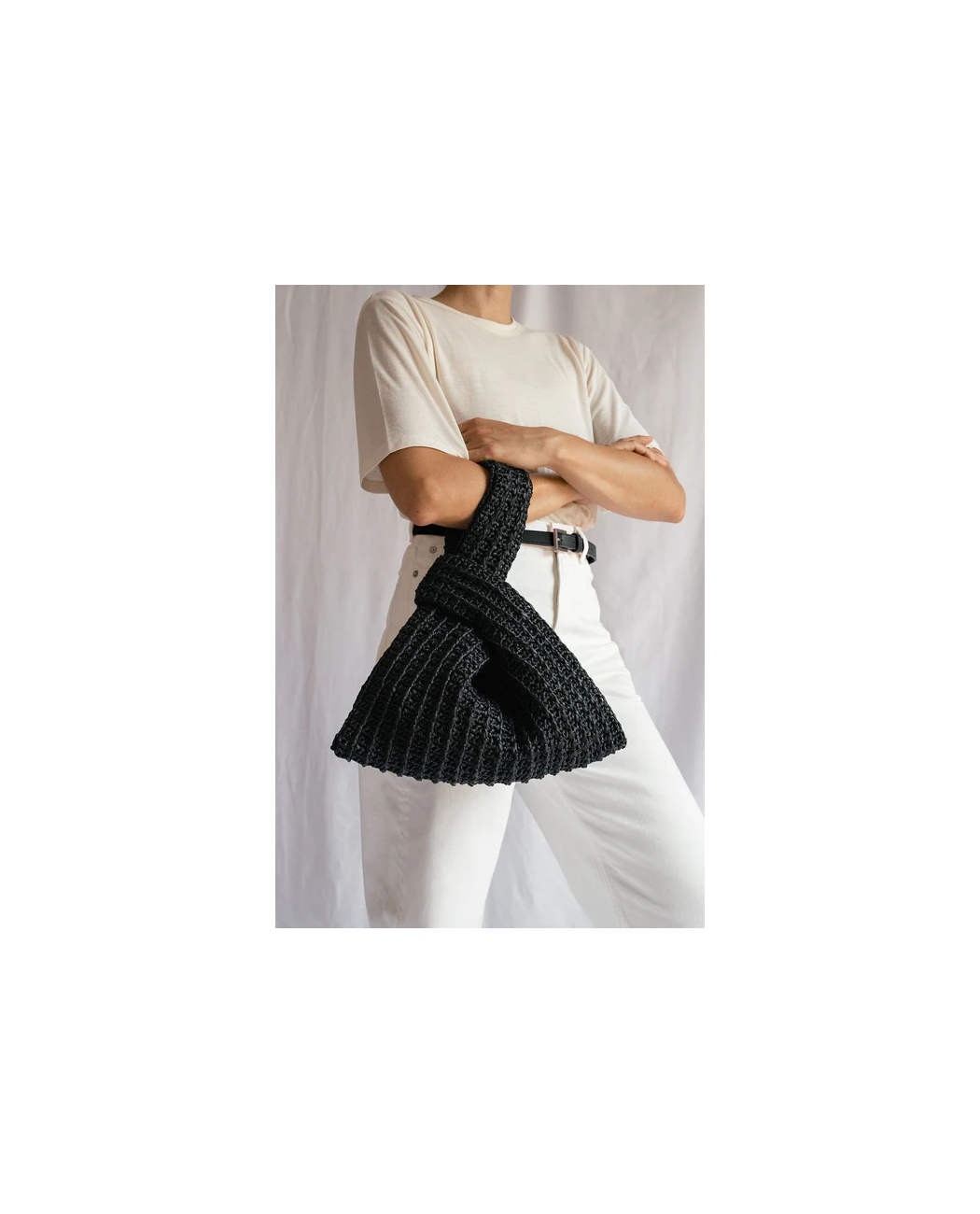 Raffia Knot Bag in Black Raffia Knot Bag in Black