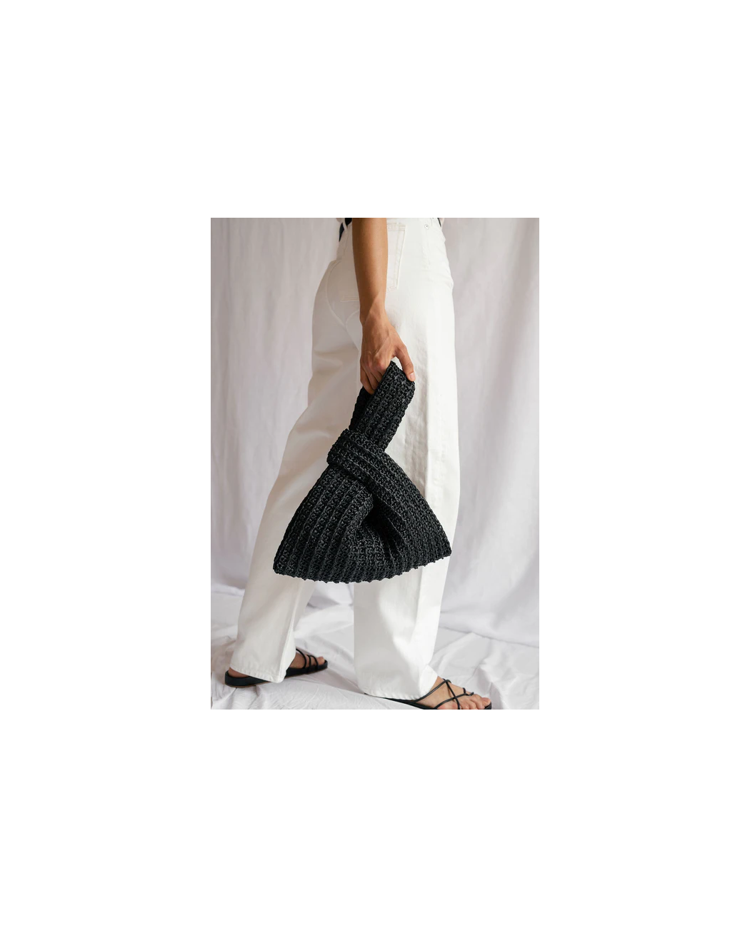 Raffia Knot Bag in Black Raffia Knot Bag in Black