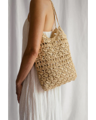 Raffia Knot Bag in Black