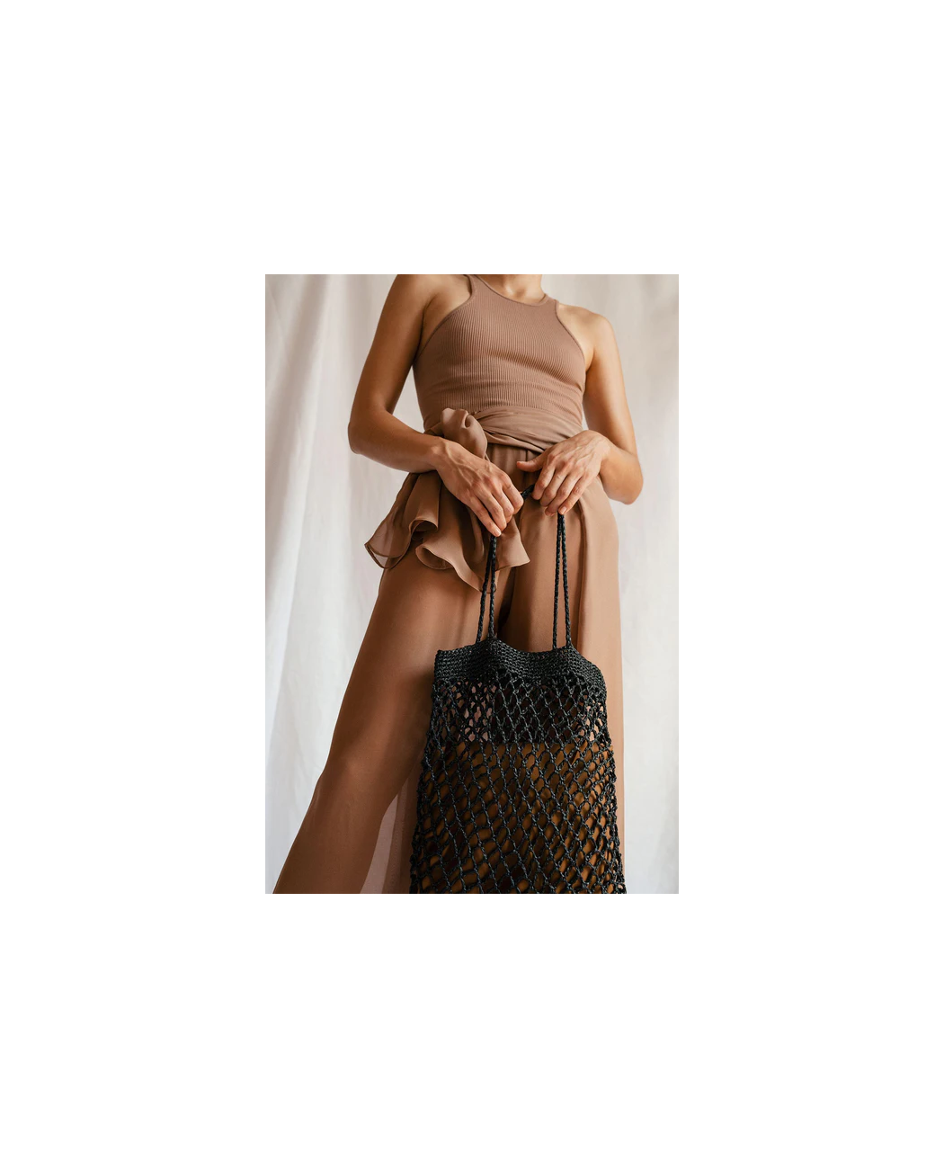 Raffia Net Bag in Black Raffia Net Bag in Black