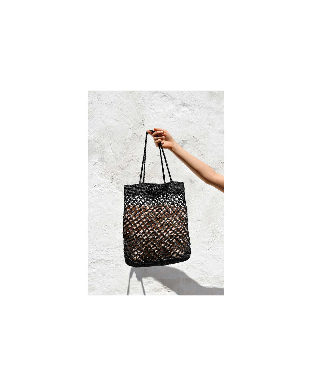 Raffia Net Bag in Black Raffia Net Bag in Black