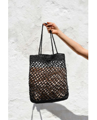 Raffia Net Bag in Black