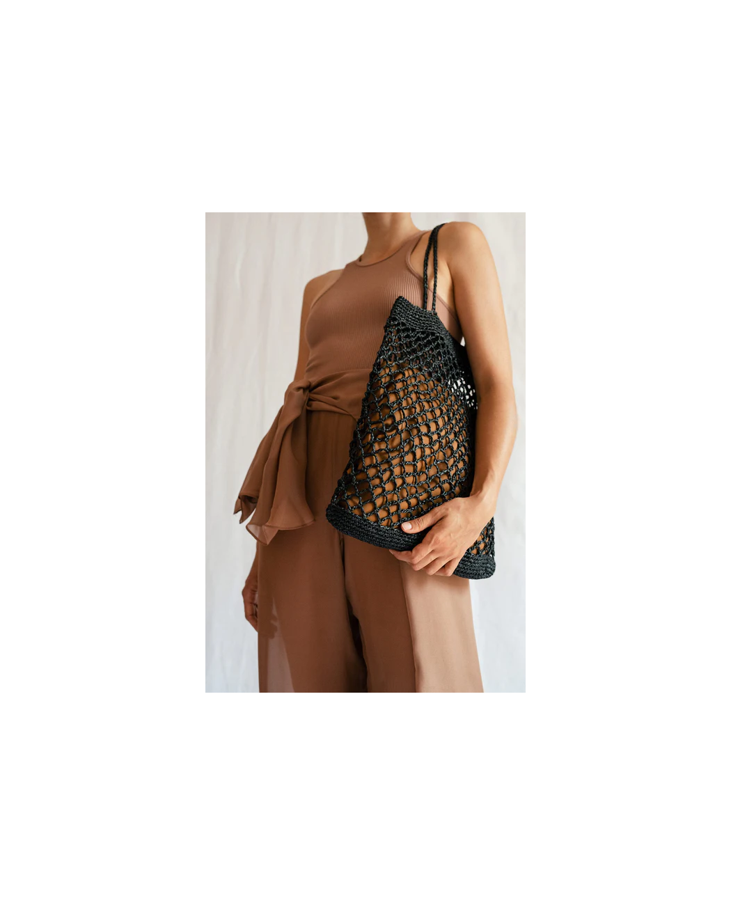 Raffia Net Bag in Black Raffia Net Bag in Black
