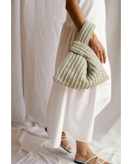 Raffia Knot Bag in Pearl