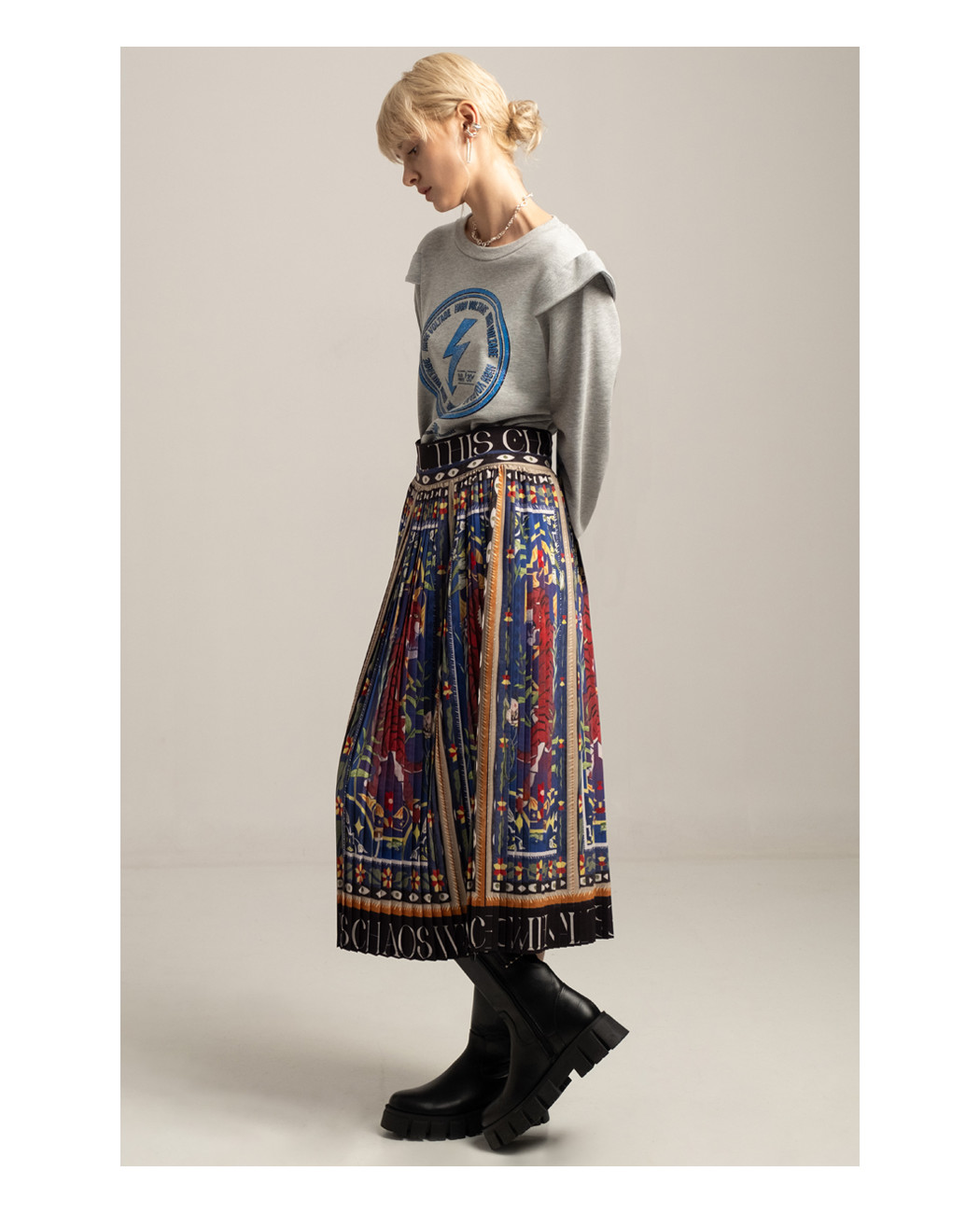 MURAL PLEATED SKIRT MURAL PLEATED SKIRT
