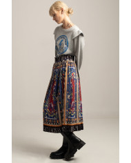 MURAL PLEATED SKIRT