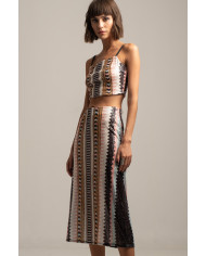 LUCID SEQUIN MIDI SKIRT
