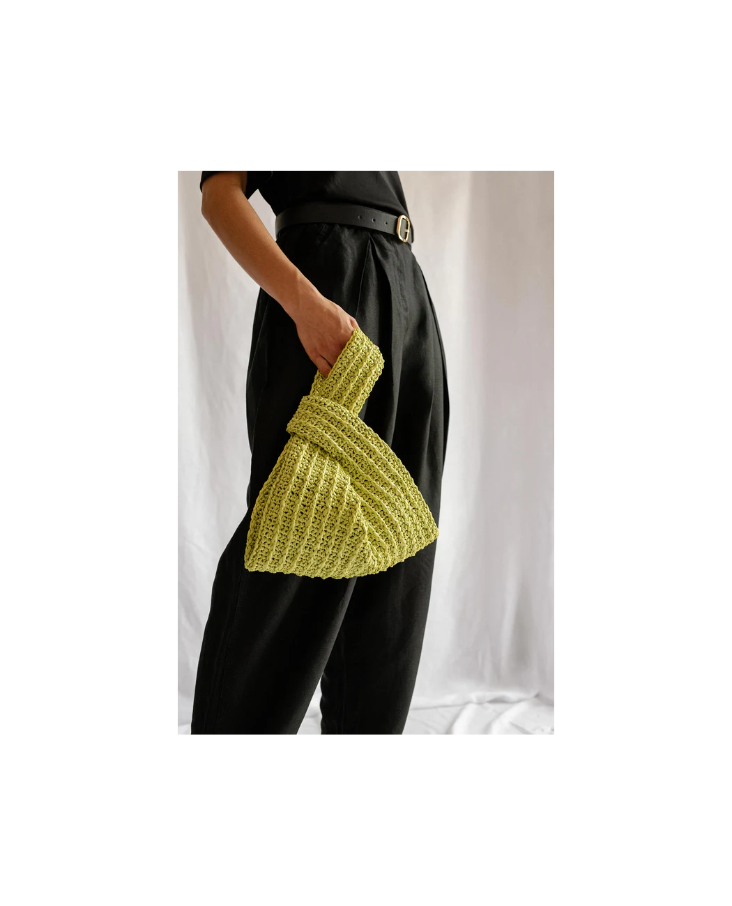 Raffia Knot Bag in Lime Raffia Knot Bag in Lime