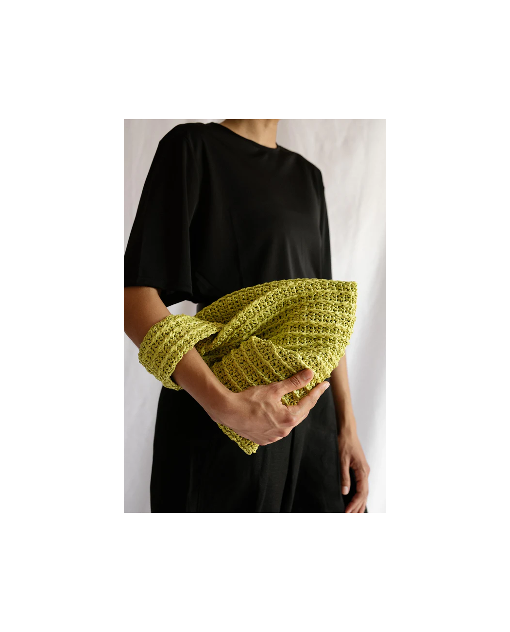 Raffia Knot Bag in Lime Raffia Knot Bag in Lime