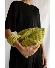 Raffia Knot Bag in Lime