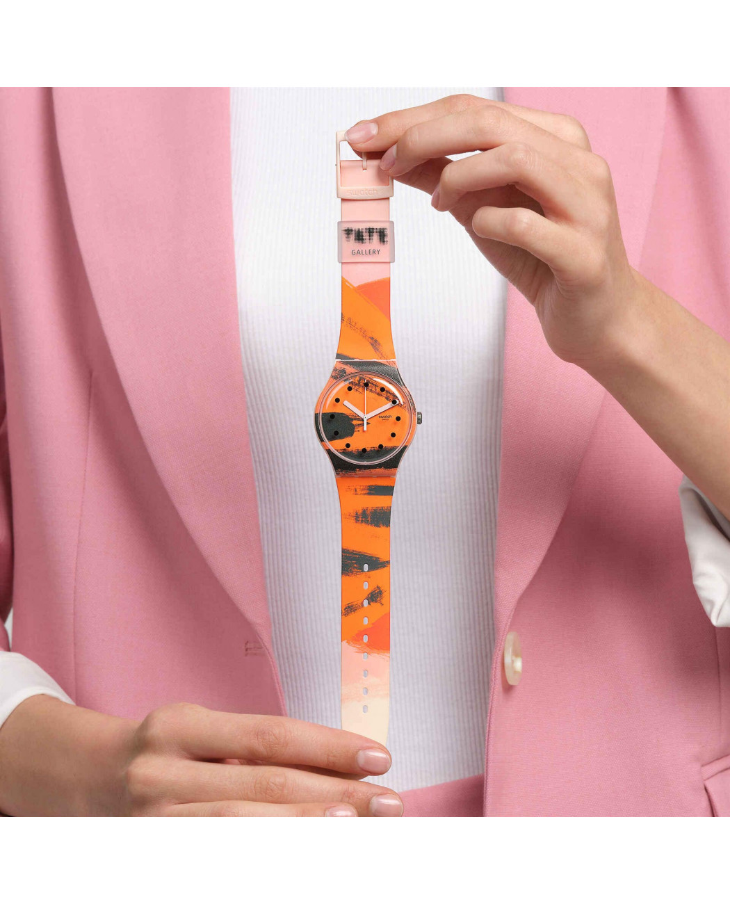 BARNS-GRAHAM'S ORANGE AND RED ON PINK