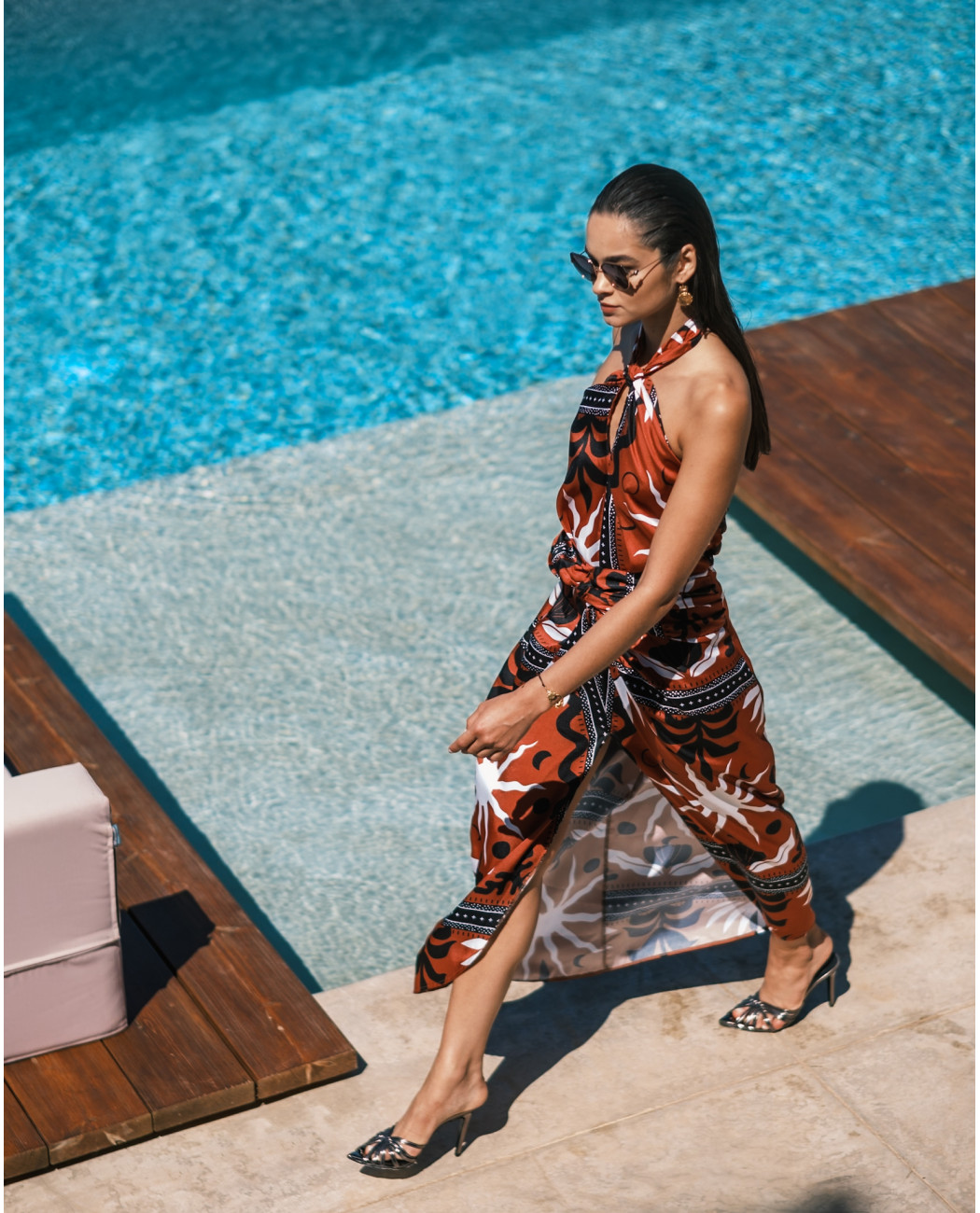 AMBER SILKY SLIT LONG DRESS AMBER SILKY SLIT LONG DRESS