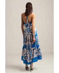 DAMASK SILKY LONG DRESS