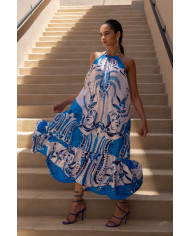 DAMASK SILKY LONG DRESS