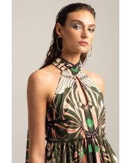 FOLIAGE MAXI TIE-ME DRESS FOLIAGE MAXI TIE-ME DRESS