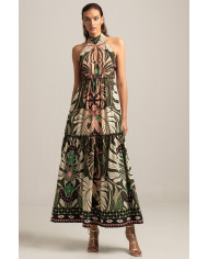 FOLIAGE MAXI TIE-ME DRESS FOLIAGE MAXI TIE-ME DRESS
