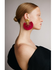 Sparkle fan earrings small / Fuchsia