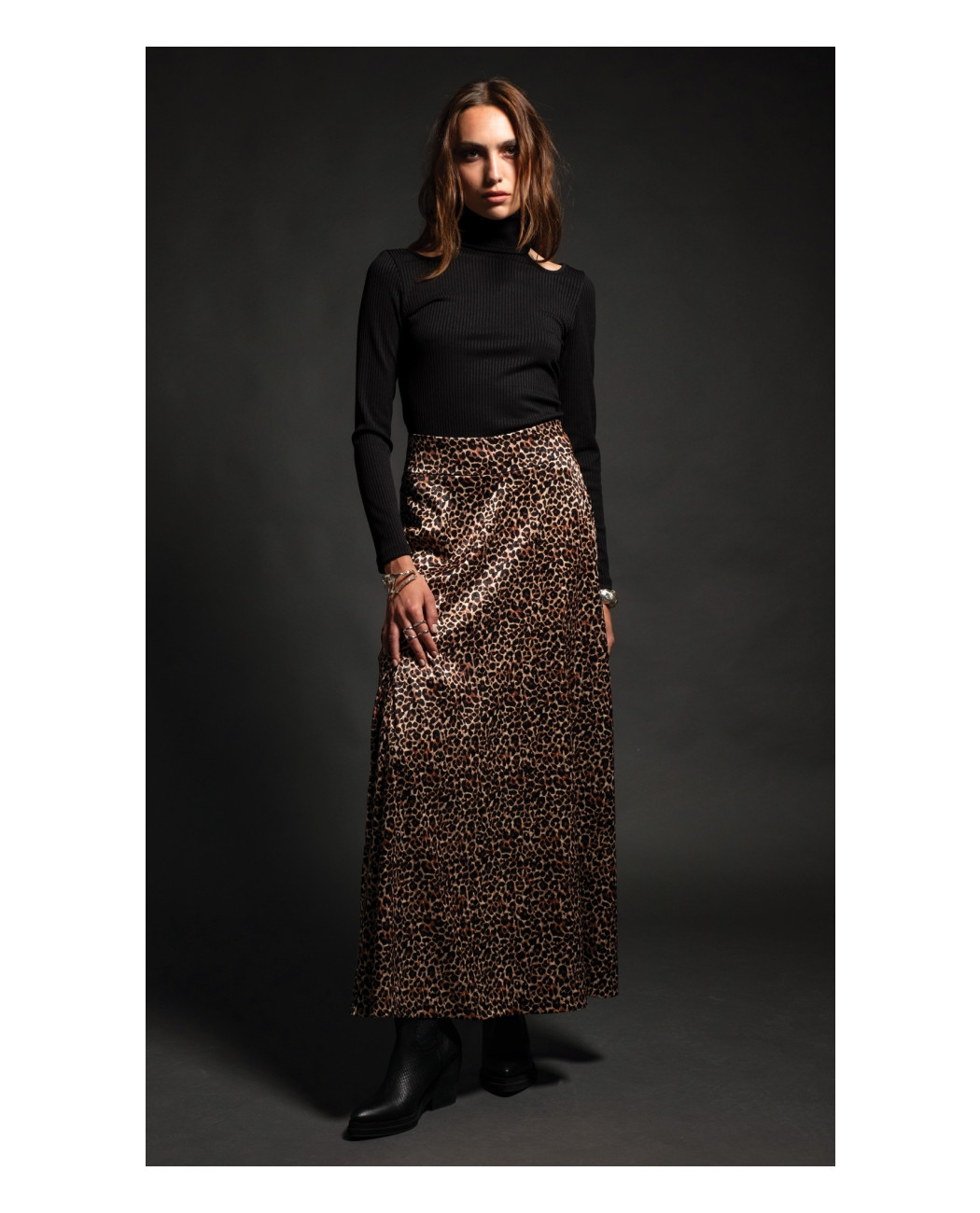ANIMISM LONG SKIRT -Silky ANIMISM LONG SKIRT -Silky