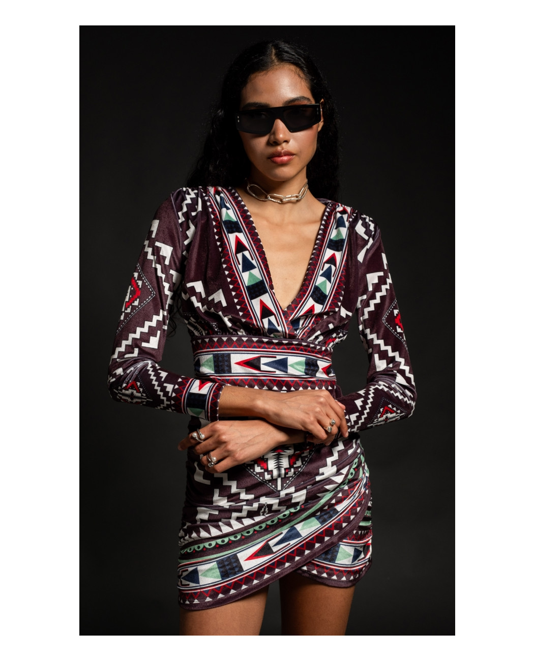 ECHO SHORT DRESS - Velvet ECHO SHORT DRESS - Velvet