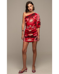 PASSIONFLOWER ONE SHOULDER MINI DRESS