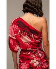 PASSIONFLOWER ONE SHOULDER MINI DRESS