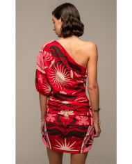 PASSIONFLOWER ONE SHOULDER MINI DRESS