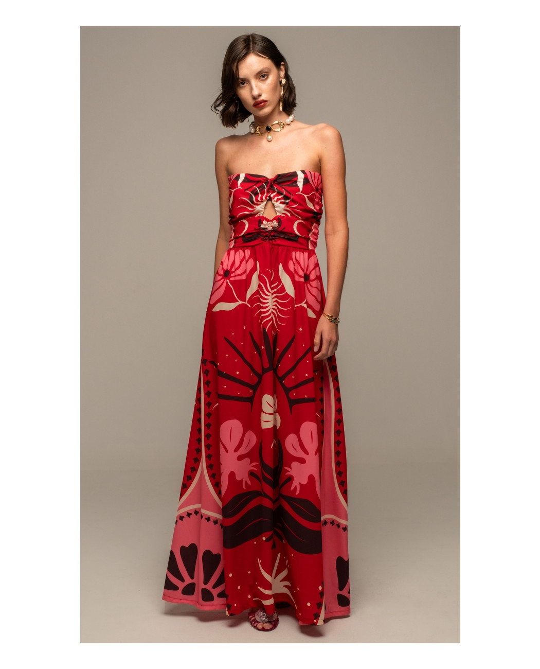 PASSIONFLOWER STRAPLESS DRESS PASSIONFLOWER STRAPLESS DRESS