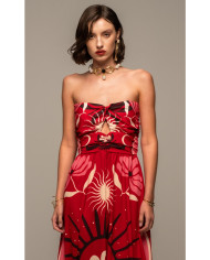 PASSIONFLOWER STRAPLESS DRESS