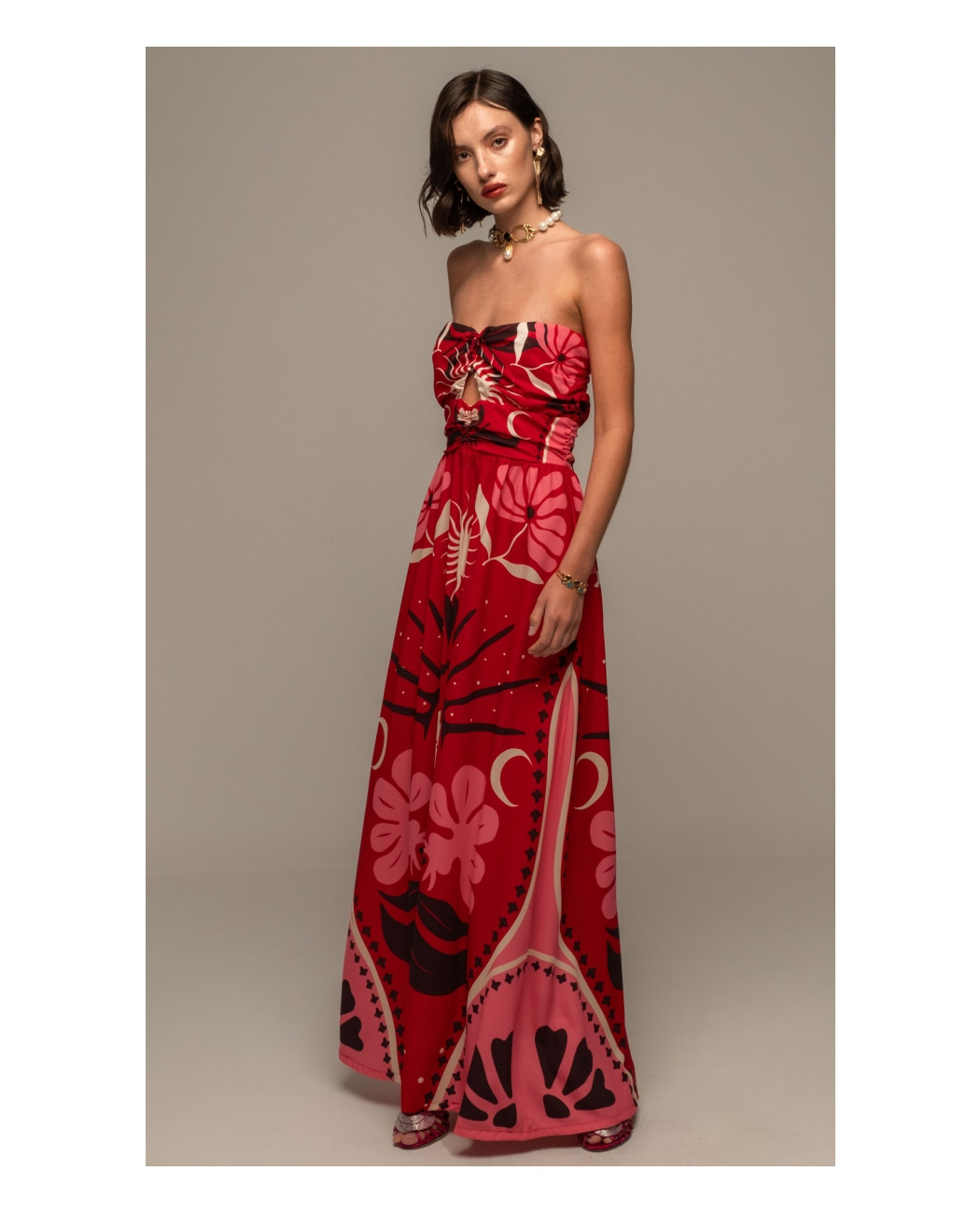 PASSIONFLOWER STRAPLESS DRESS PASSIONFLOWER STRAPLESS DRESS