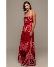 PASSIONFLOWER STRAPLESS DRESS