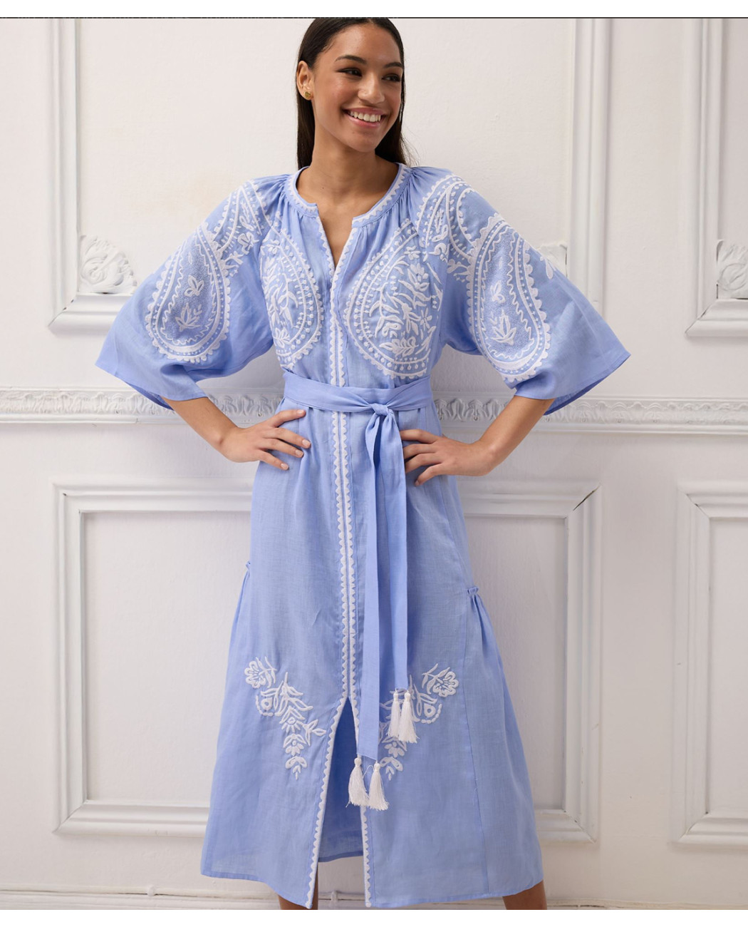 EMBROIDERED MIDI DRESS "ARETI" EMBROIDERED MIDI DRESS "ARETI"