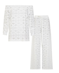 EMROIDERED TOP AND PANTS "ARGY" SET