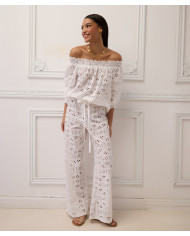 EMROIDERED TOP AND PANTS "ARGY" SET EMROIDERED TOP AND PANTS "ARGY" SET