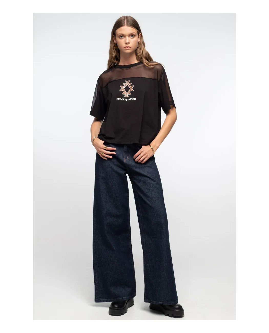 KARMIC DENIM WIDE LEG PANTS KARMIC DENIM WIDE LEG PANTS