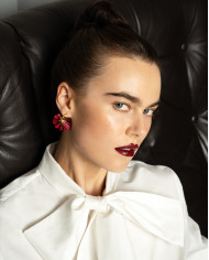 Sparkle Mini Hoops / Bordeaux