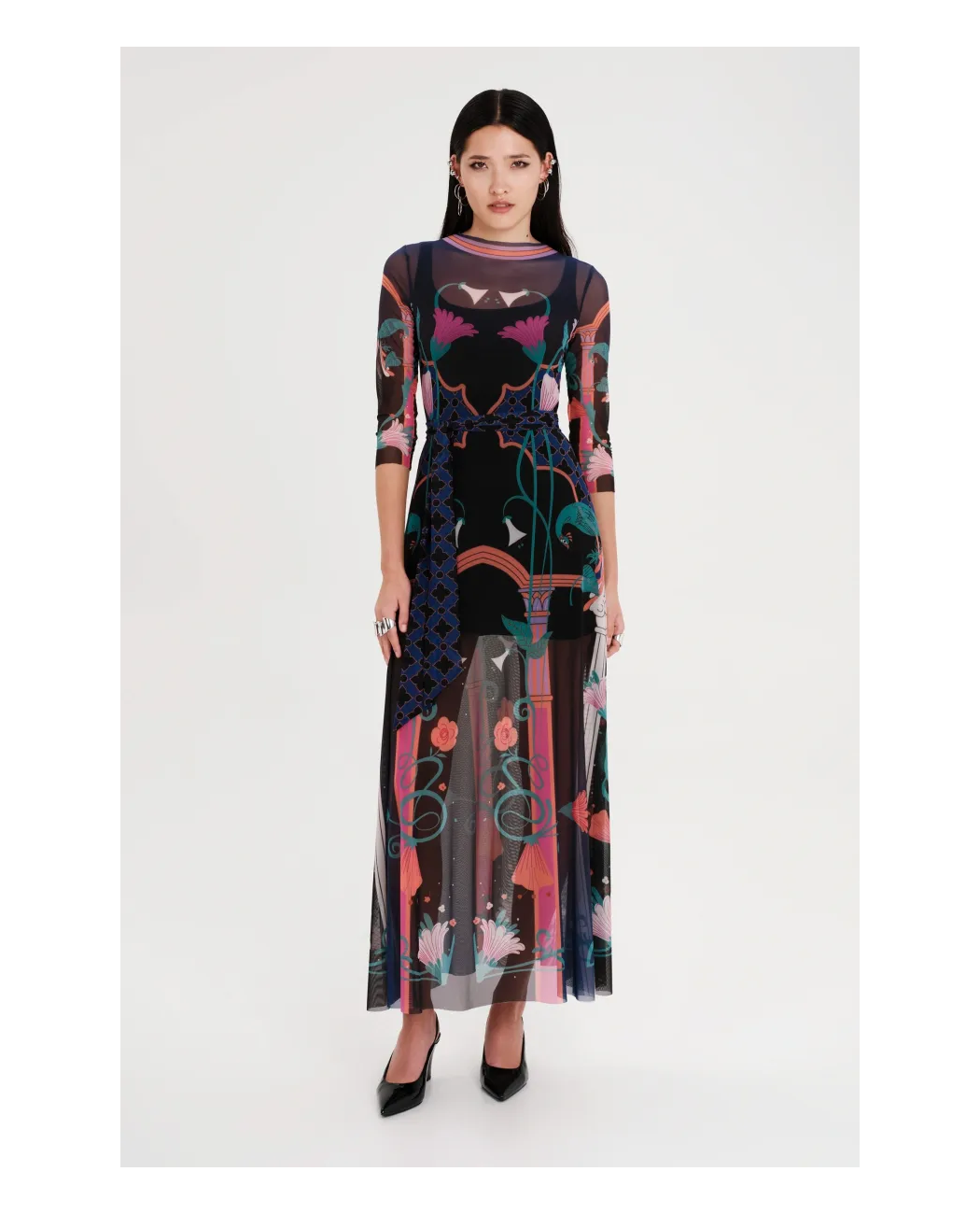 EPOQUE LONG DRESS - Mesh