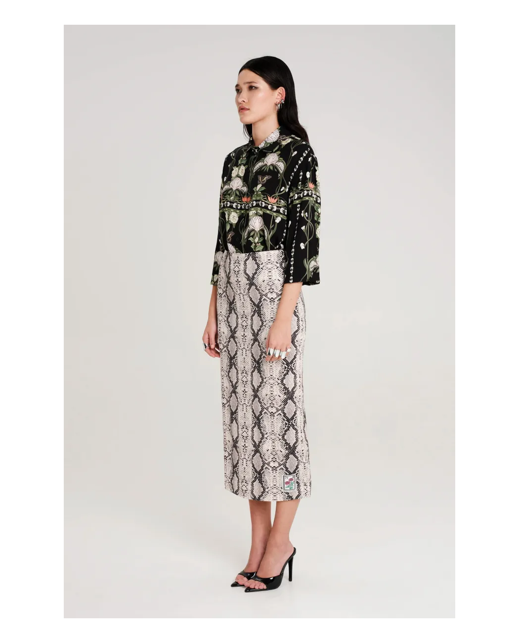 SERPENTINE MIDI SKIRT