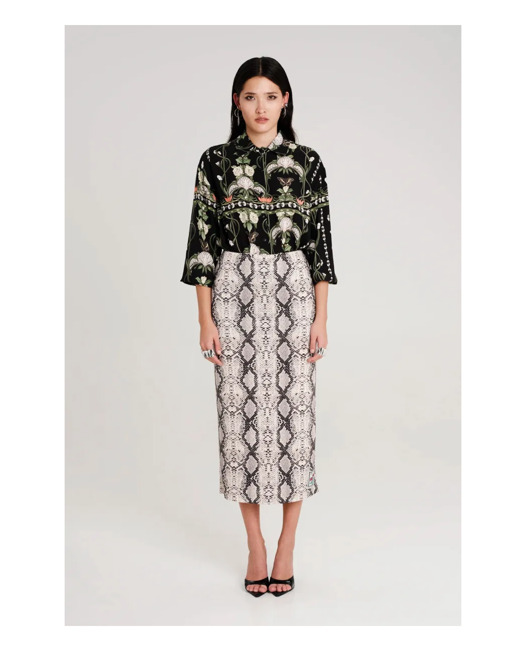 SERPENTINE MIDI SKIRT